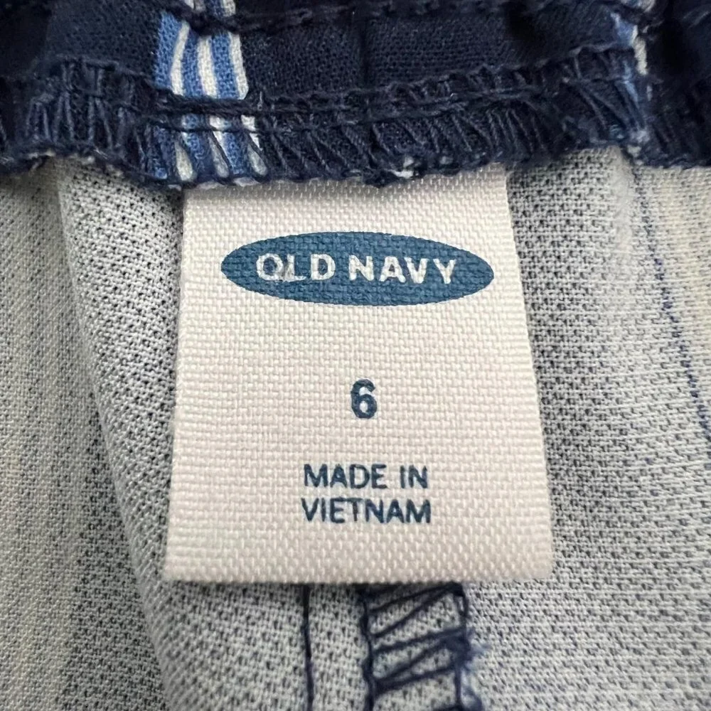 Old Navy Cropped Pull On Women’s Blue/White Striped Dress Pants Size 6 - Picture 7 of 8